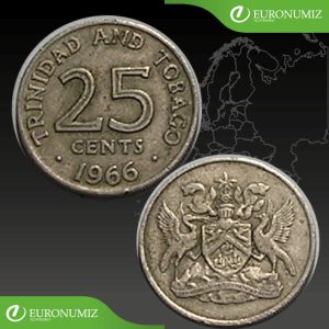 25 CENTS 1966 TRINIDAD AND TOBAGO