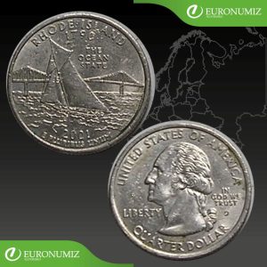 QUARTER DOLLAR 2001 D USA  RHODE ISLAND