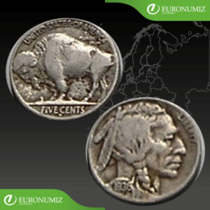 FIVE CENTS 1936 D USA