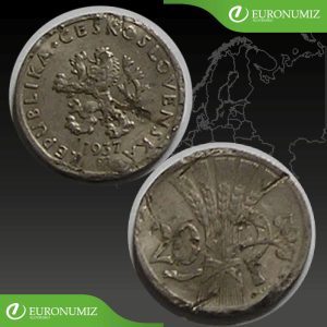 20 HALIER 1937 REPUBLIKA CESKOSLOVENSKA  UDRETY