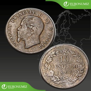 10 CENTESIMI 1866 H TALIANSKO