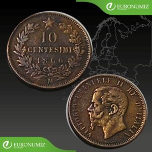 10 CENTESIMI 1866 M TALIANSKO