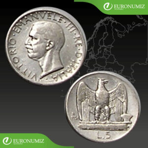 5 LIR 1926 TALIANSKO  STRIEBRO