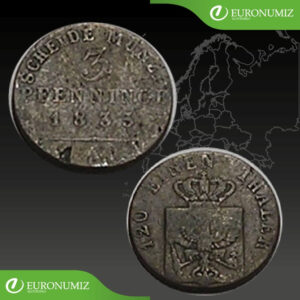 3 PFENNINGE 1833 A NEMECKO