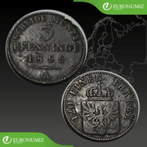 3 PFENNINGE 1855 A NEMECKO