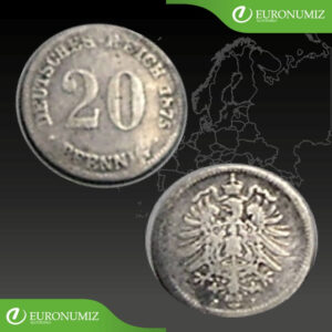 20 PFENNIG 1875 J NEMECKO  STRIEBRO