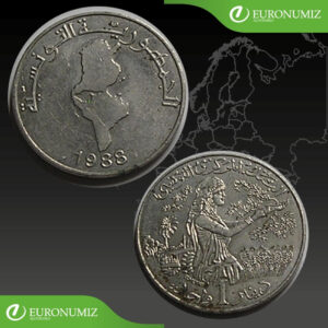 1 DINAR 1988 TUNISKO