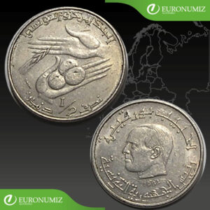 1/2 DINAR 1983 TUNISKO