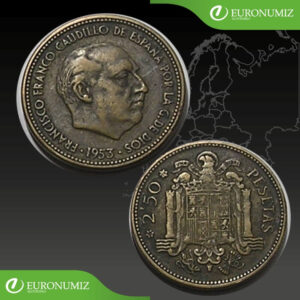 2,5 PESETAS VARIANTA Z ROKU 1953 SPANIELSKO ROK RAZBY 1956