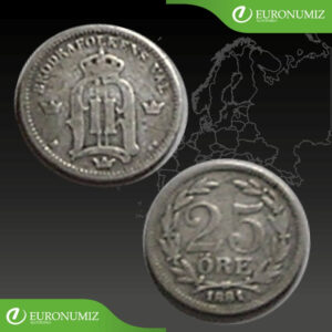 25 ORE 1881 SVEDSKO  STRIEBRO