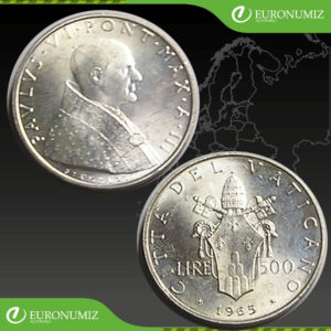 500 LIR 1965 VATIKAN  PAVOL VI STRIEBRO