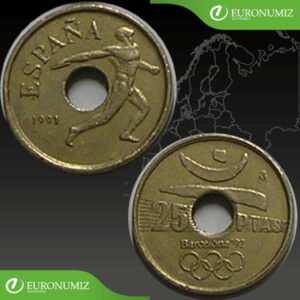 25 PESETAS 1991 SPANIELSKO