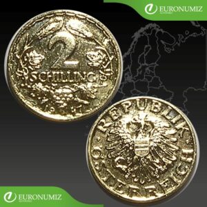2 SCHILLING 1947 RAKUSKO  POZLATENY