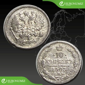 10 KOPEJOK 1905 RUSKO  STRIEBRO