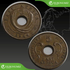 5 CENTS 1964 EAST VYCHODNA AFRIKA