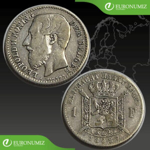 1 FRANK 1887 BELGICKO  STRIEBRO