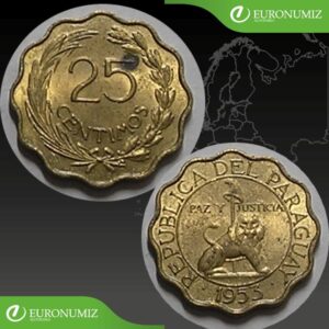 25 CENTIMOS 1953 PARAGUAY