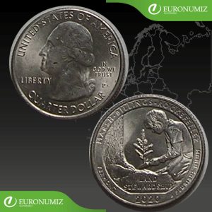 QUARTER DOLLAR 2020 USA P MARSH BILLINGS ROCKEFELLER