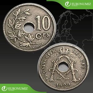 10 CENTIMES 1929 BELGICKO BELGIE