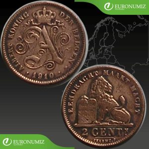 2 CENTS 1910 BELGICKO BELGEN