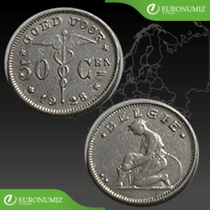 50 CENTIMES 1928 BELGICKO BELGIE