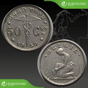 50 CENTIMES 1930 BELGICKO BELGIE