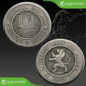 10 CENTIMES 1861 BELGICKO BELGES