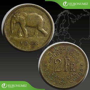 2 FRANK 1946 BELGICKE KONGO