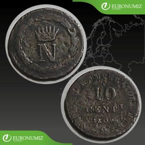 10 CENTESIMI 1809 M TALIANSKO STRIEBRO