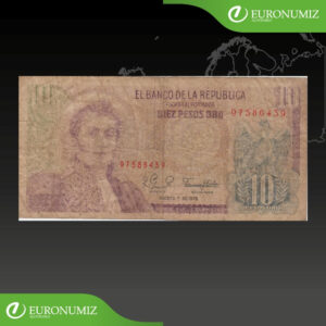10 PESOS 1979 KOLUMBIA