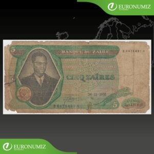 5 ZAIRES 1972 ZAIRE POSKODENA