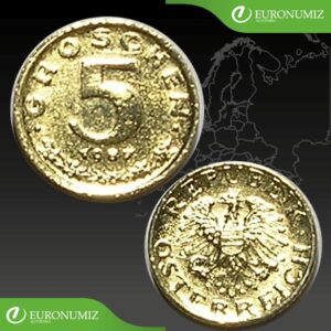 5 GROSCHEN 1987 RAKUSKO  POZLATENY