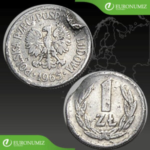 1 ZLOTY 1965 POLSKO  POSKODENY