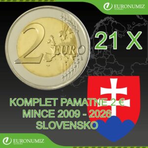 KOMPLET PAMATNE 2 € MINCE SLOVENSKO 2009 - 2026  UNC V BUDLINE
