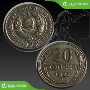 20 KOPEJOK 1927 RUSKO CCCP STRIEBRO