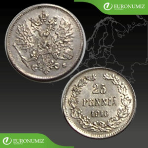 25 PENNIA 1916 FINSKO STRIEBRO