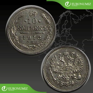 10 KOPEJOK 1913 RUSKO STRIEBRO