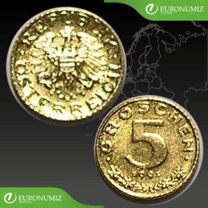 5 GROSCHEN 1991 RAKUSKO  POZLATENY