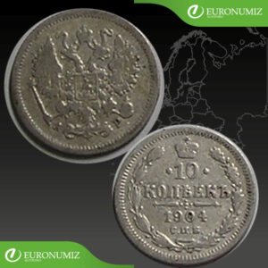 10 KOPEJOK 1904 RUSKO STRIEBRO