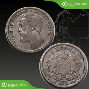1 KRONA 1875 SVEDSKO  STRIEBRO