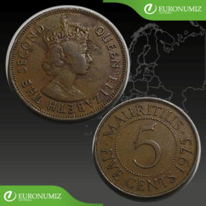 5 CENTS 1975 MAURICIUS