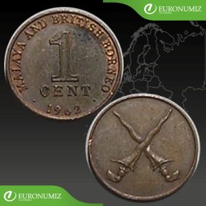 1 CENTS 1962 MALAJZIA A BRITSKE BORNEO