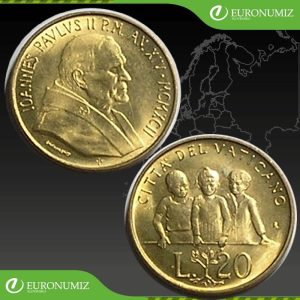 20 LIR 1992 VATIKAN JAN PAVOL II