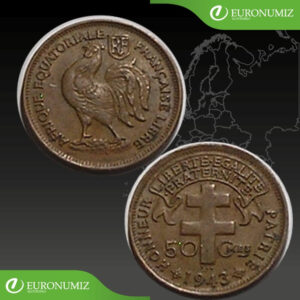 50 CENTIMES 1943 FRANCUZSKA ROVNIKOVA AFRIKA