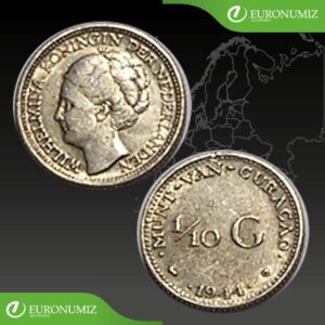 1/10 GULDEN 1944 CURACAO / KURAKAO  STRIEBRO
