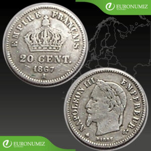 20 CENT 1867 A FRANCUZSKO  STRIEBRO